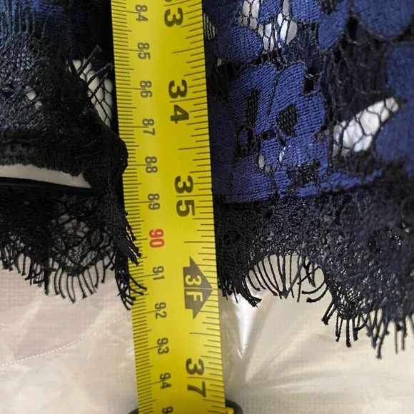 NWT RW&Co Cotton Blend Nautical Lace Striped Navy & White Cocktail Dress Size 6 - Picture 11 of 12